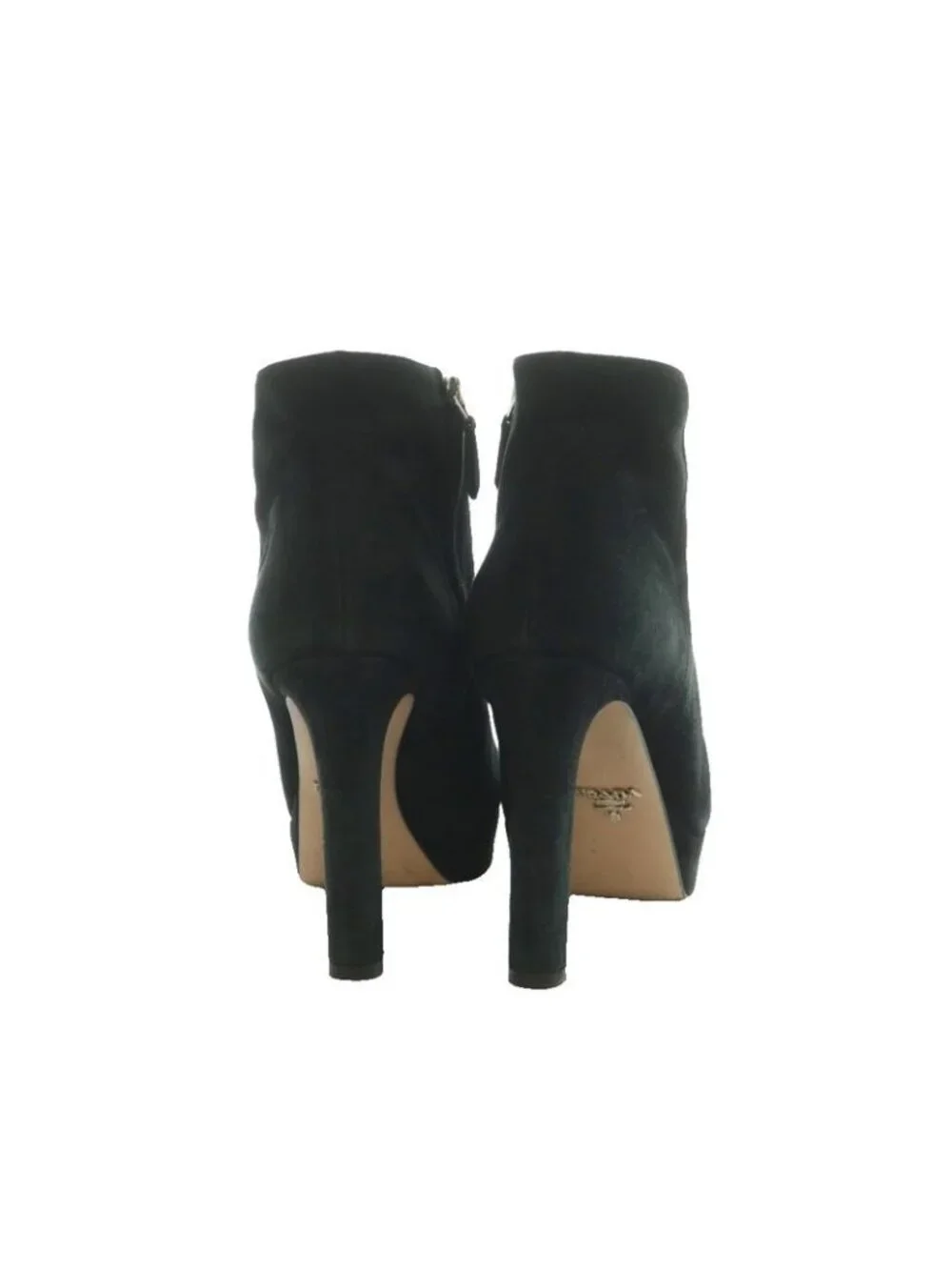 Prada Short Boots High Heel Platform Suede 36 23.0 cm Black - Picture 3 of 9